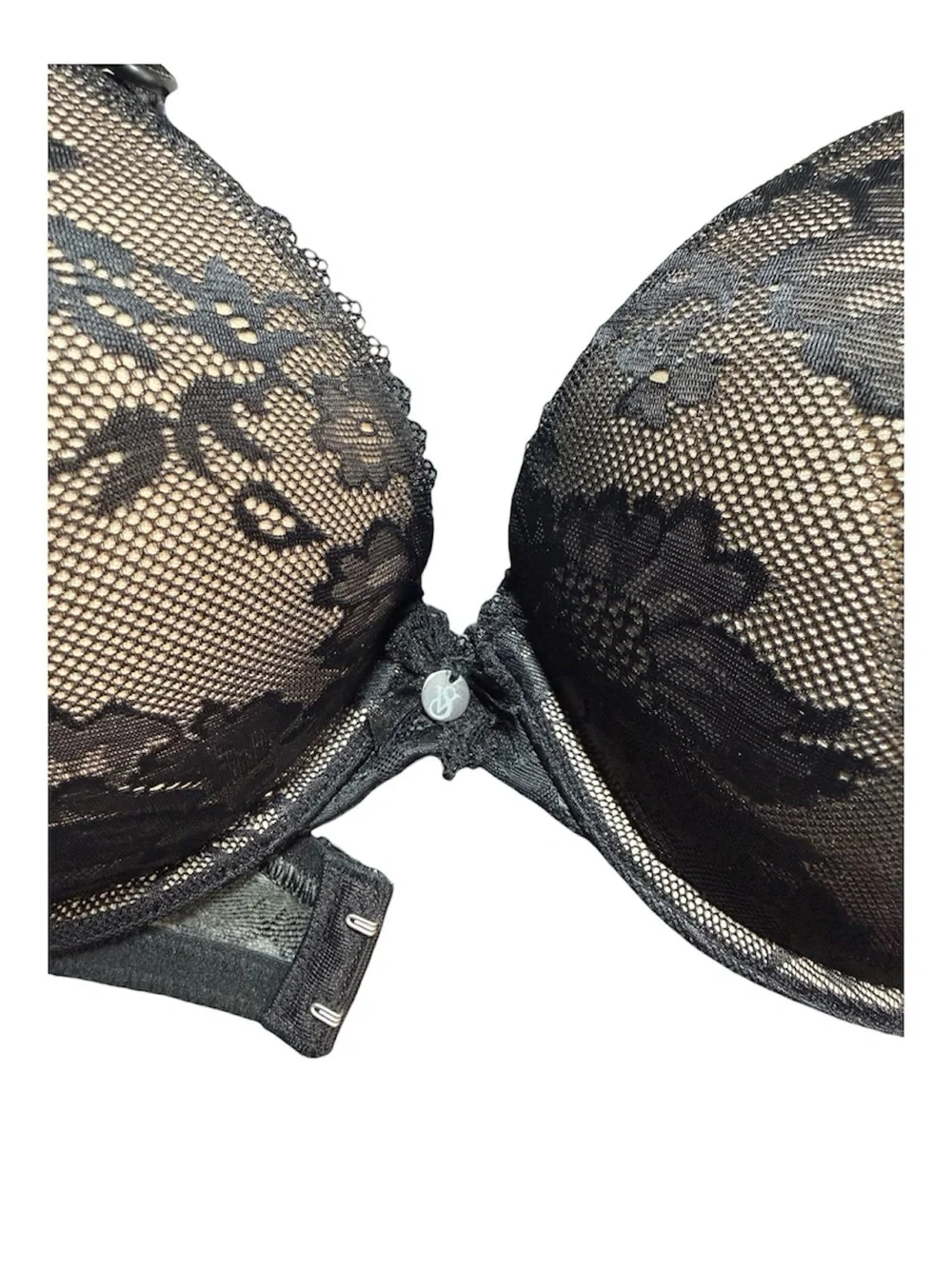 Victoria's Secret Black Tan Floral Lace Push-Up Bra36D